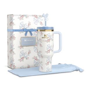 Stanley x Loveshackfancy holiday quencher tumbler 40 OZ Rosa beaux blue